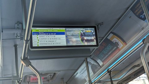 DART First State on-board bus info screens (bus 405)