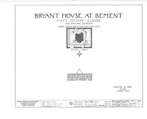 HABS ILL,74-BEM,1- (sheet 0 of 2) - Bryant House, 116 Wilson Street