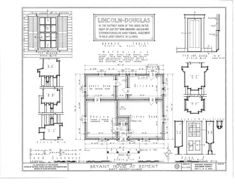 HABS ILL,74-BEM,1- (sheet 1 of 2) - Bryant House, 116 Wilson Street