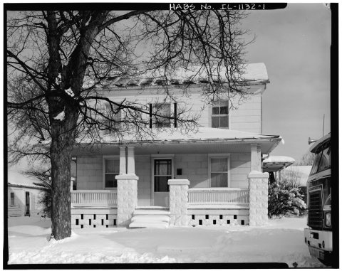 VIEW EAST SHOWING WEST (FRONT) ELEVATION - 865 Rodgers Street (House)