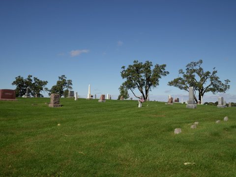 Hilltop country cemetery outside Annawan, Illinois