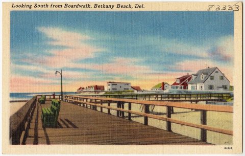 Looking south from boardwalk, Bethany Beach, Del (83333)