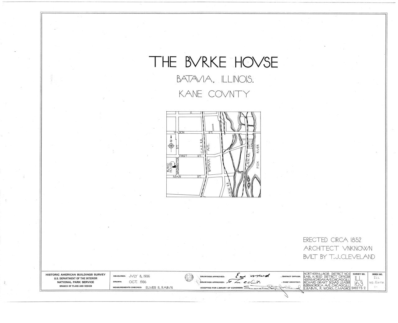 HABS ILL,45-BATA,1- (sheet 0 of 2) - Burke House, Washington Street