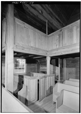 Historic American Buildings Survey Cortlandt Van Dyke Hubbard, Photographer October 1959 DETAIL OF BOX PEWS AND GALLERY…