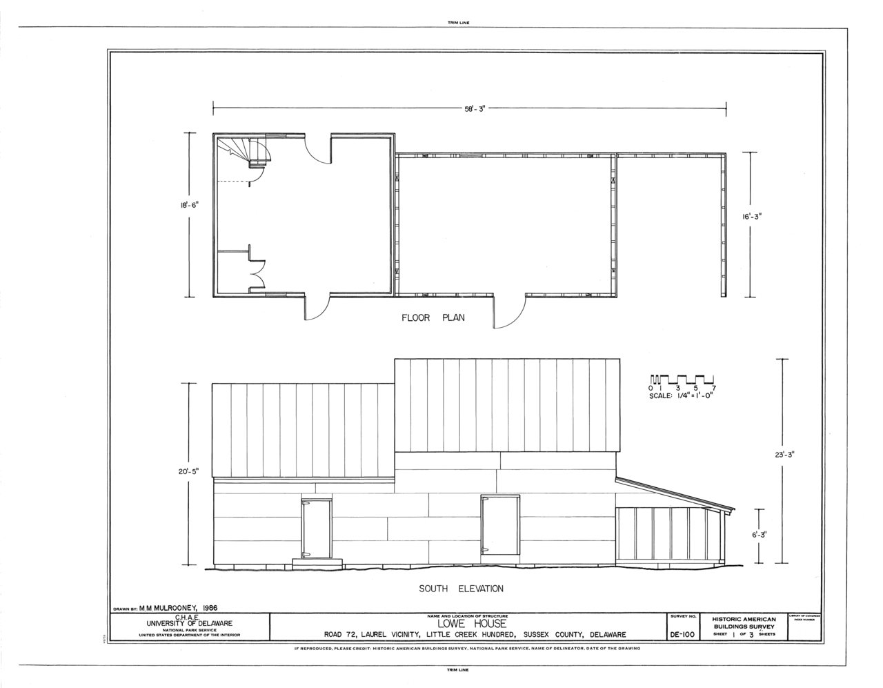 Lowe House, North side of Route 72, approximately 2 miles east of Hearns Crossroads (Routes 68, 70, and 461), Laurel, S…