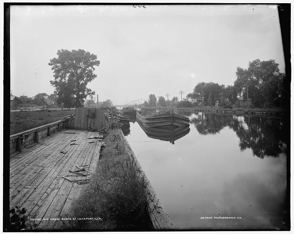 Old canal boats at Lockport, Ill's