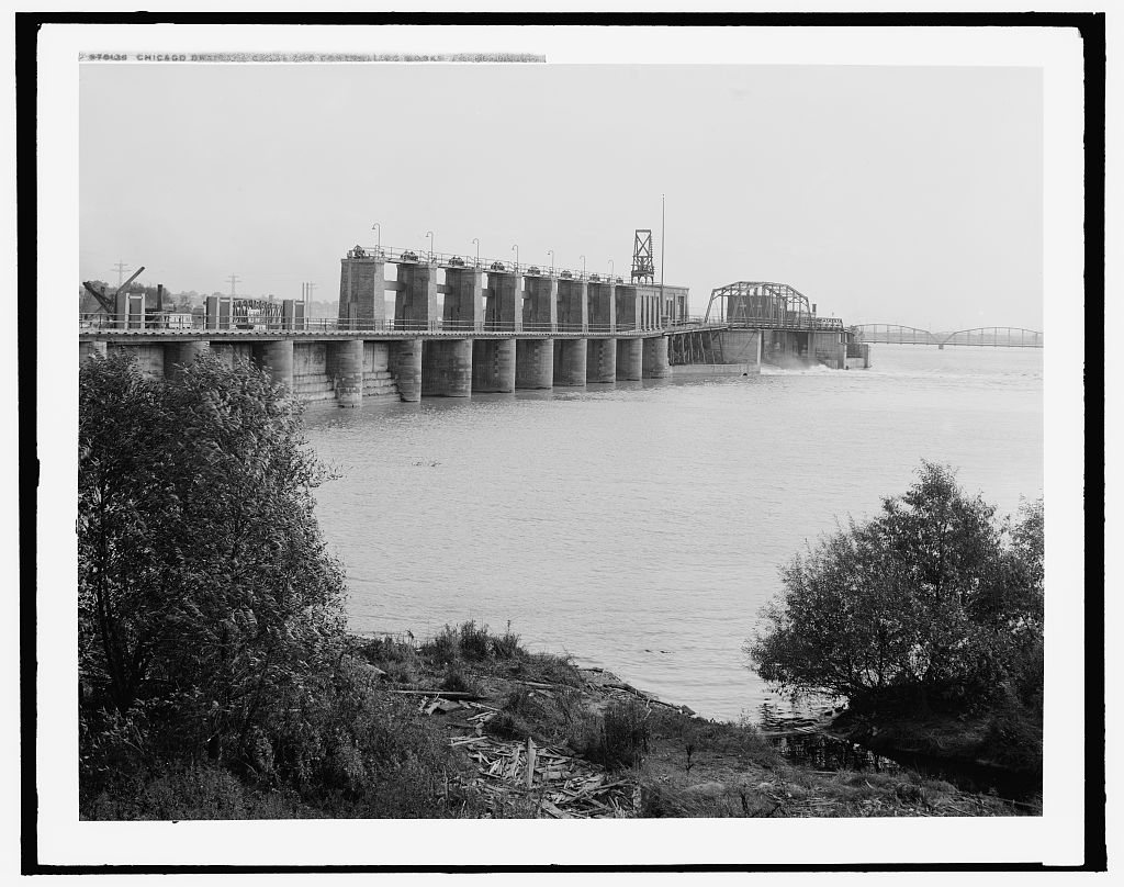 Chicago drainage canal and controlling works