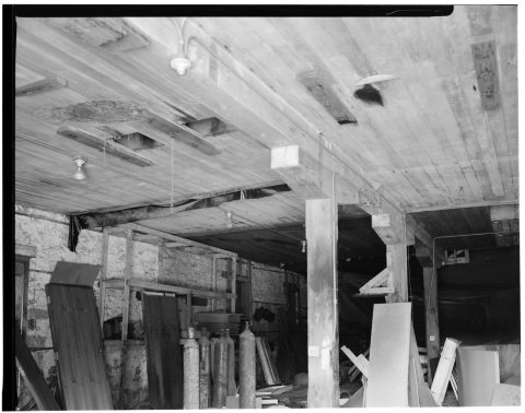VIEW FROM SOUTHEAST ENTRANCE, LOWER LEVEL - Baumgartner Creamery, U.S. Route 45
