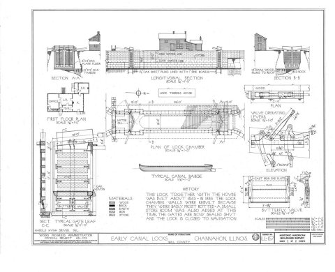 HABS ILL,99-CHA.V,1,1A- (sheet 2 of 2) - Illinois and Michigan Canal, Locks and Lockhouse