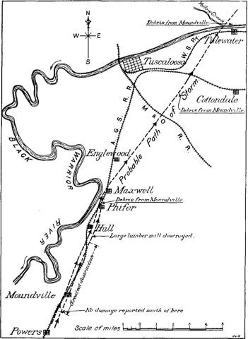 Path of the 1904 Moundville Tornado