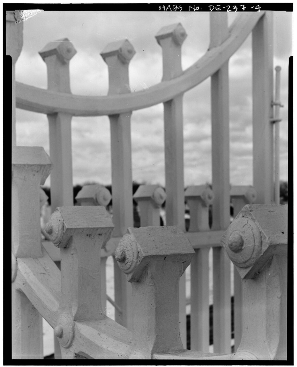 DETAIL OF GATE WING - Odd Fellows Cemetery Gate, Route 13 North of Route 12