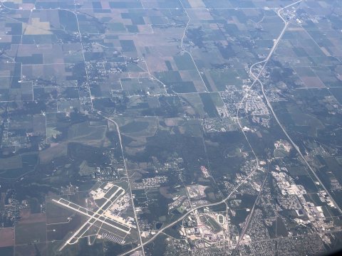 2022-09-09 18 52 15 UTC minus 5 Aerial view of north-central Sangamon County, Illinois, centered on the border of the c…