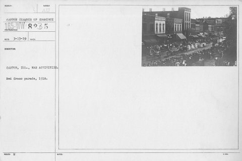 Ceremonies - Illinois thru Massachusetts - Canton, Ill., war activities. Red Cross parade, 1918