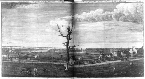 Perspective view of the country between Wilmington and the Delaware - taken from the hill S.W. of the academy