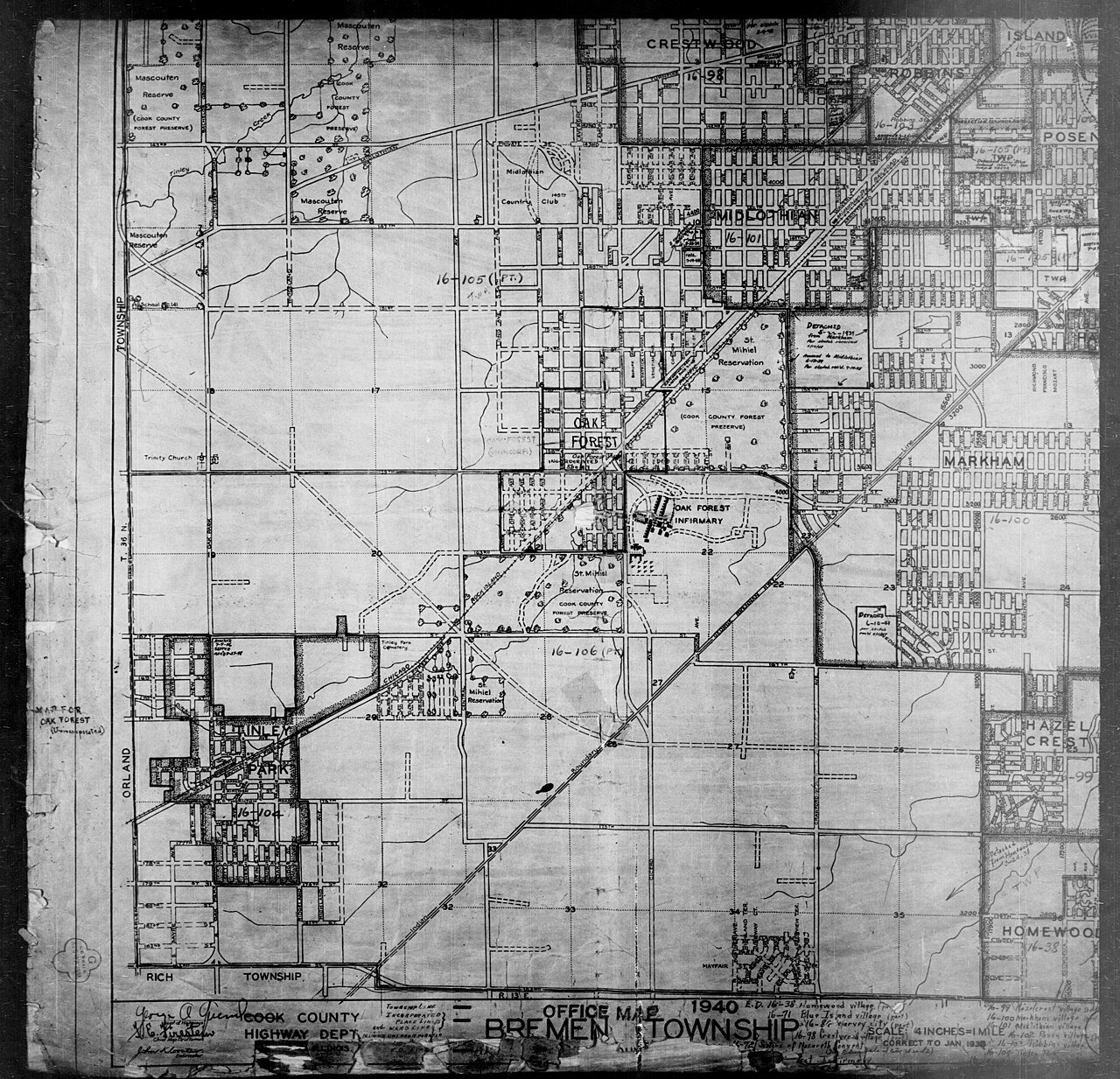 1940 Census Enumeration District Maps - Illinois - Cook County - Bremen - ED 16-38 - ED 16-107