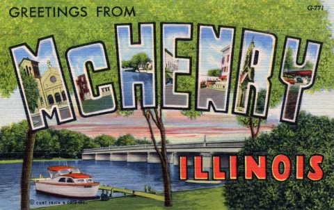 Greetings from McHenry, Illinois - Large Letter Postcard