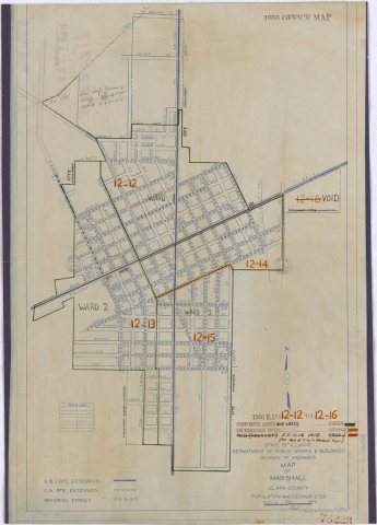 1950 Census Enumeration District Maps - Illinois (IL) - Clark County - Marshall - ED 12-12 to 16
