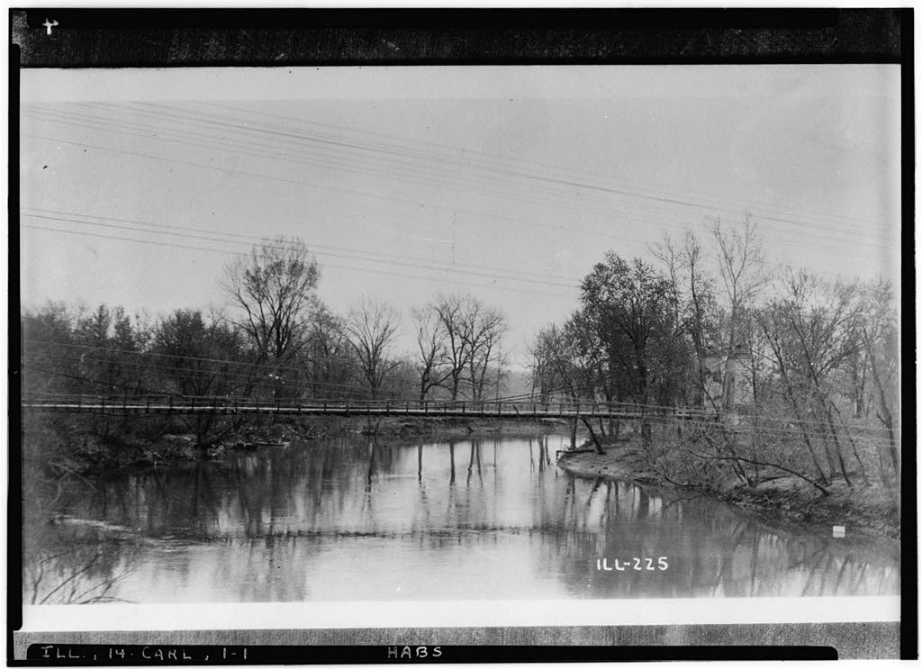 Suspension Bridge, Spanning Kaskaskia River