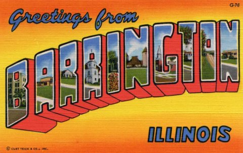Greetings from Barrington, Illinois - Large Letter Postcard
