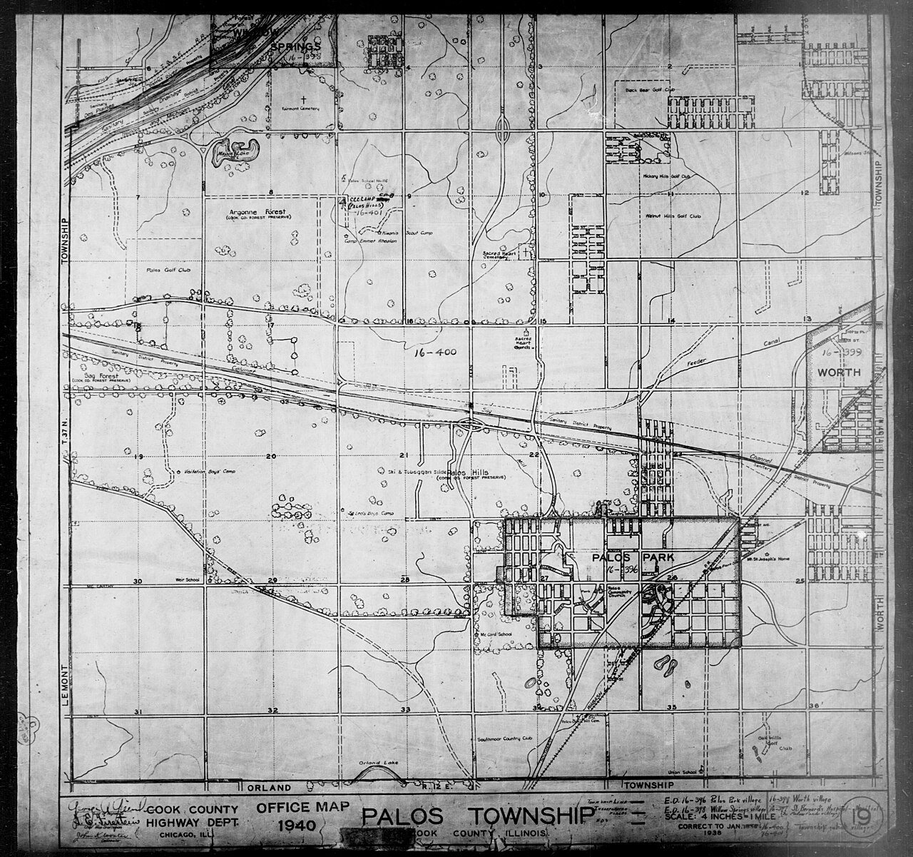 1940 Census Enumeration District Maps - Illinois - Cook County - Palos - ED 16-396, ED 16-397, ED 16-398, ED 16-399, ED…