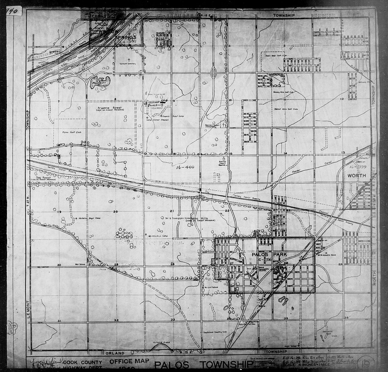 1940 Census Enumeration District Maps - Illinois - Cook County - Palos - ED 16-396, ED 16-397, ED 16-398, ED 16-399, ED…