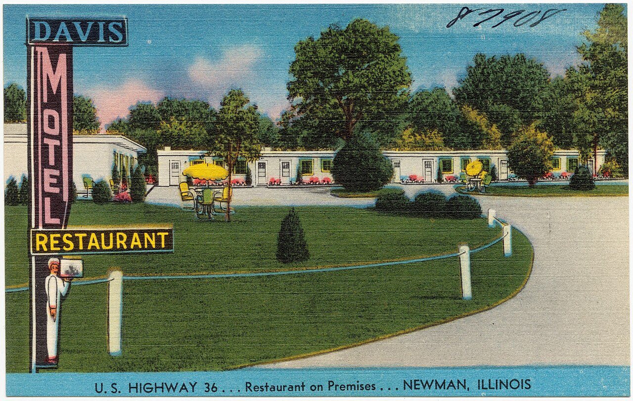 Davis Motel and Restaurant, U.S. Highway 36... Restaurant on premises... Newman, Illinois (87908)