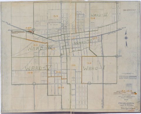 1950 Census Enumeration District Maps - Illinois (IL) - Coles County - Charleston - ED 15-4 to 14
