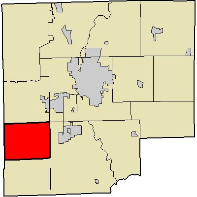 Map highlighting Ohio Township, Bartholomew County, Indiana