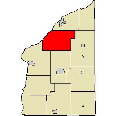 Map highlighting Shawnee Township, Fountain County, Indiana