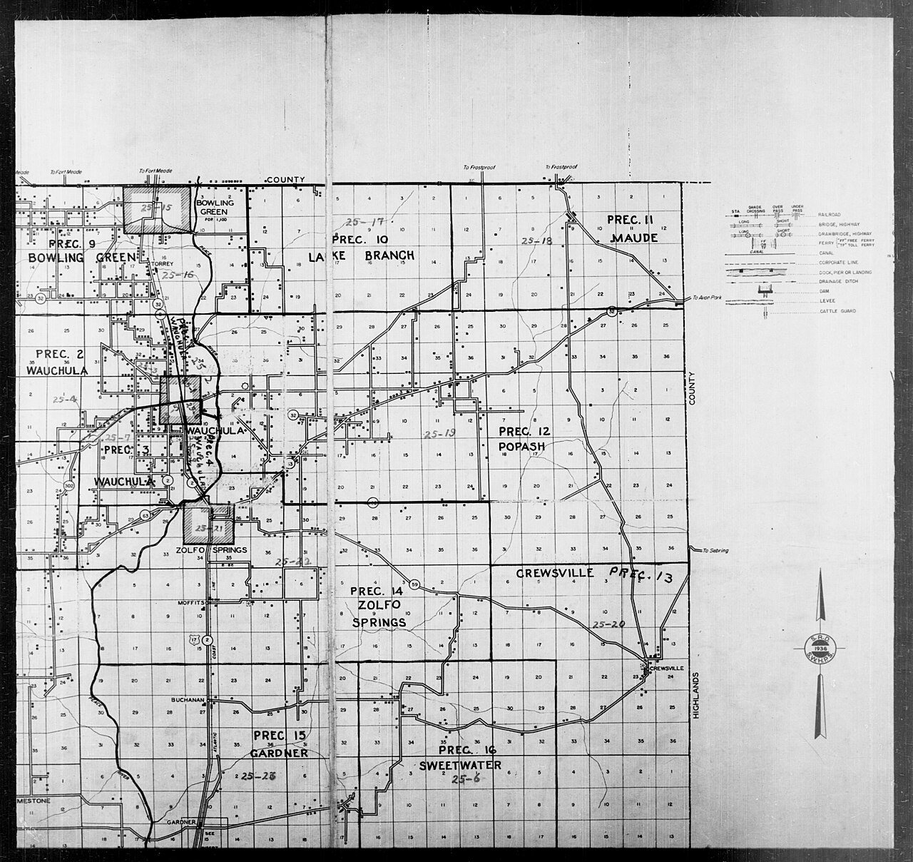 1940 Census Enumeration District Maps - Florida - Hardee County - ED 25-1 - ED 25-23