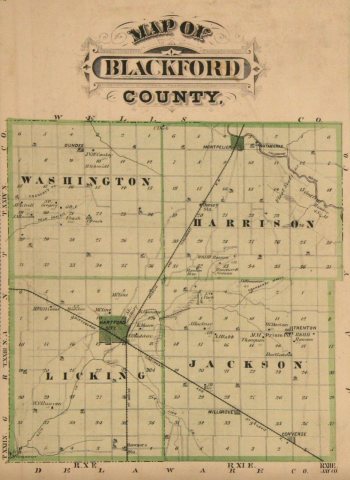 Blackford County, Indiana map from 1876 atlas