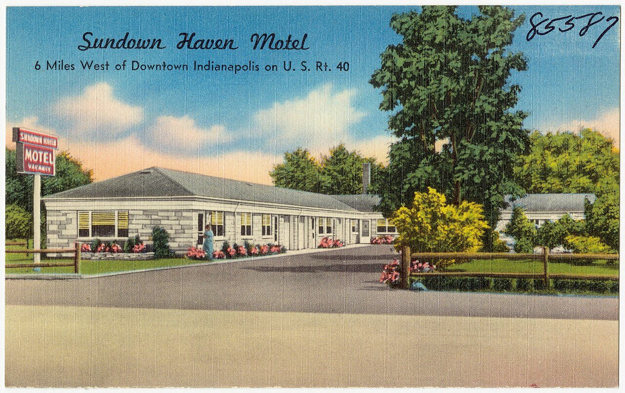Sundown Haven Motel, 6 miles west of downtown Indianapolis on U. S. Rt. 40 (85587)