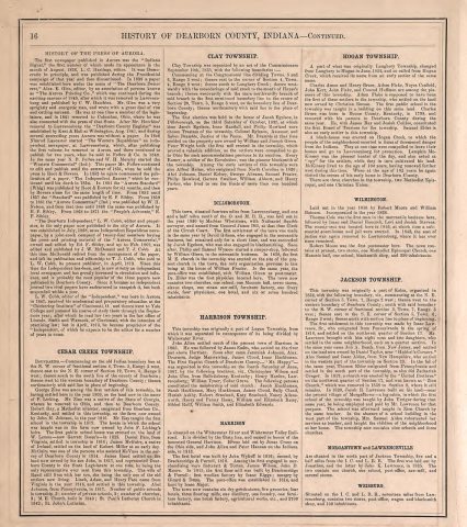 Atlas of Dearborn County, Indiana - to which is added a map of the state of Indiana, also an outline and rail road map …