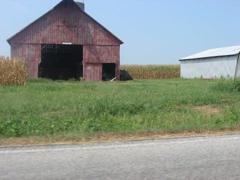 Barns near Hovey Lake