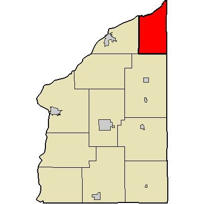 Map highlighting Davis Township, Fountain County, Indiana