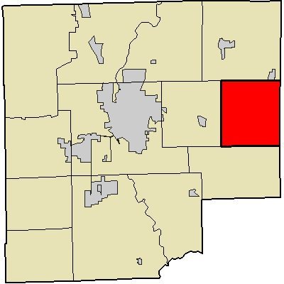 Map highlighting Clifty Township, Bartholomew County, Indiana