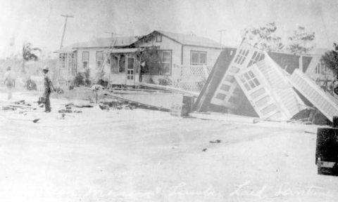 Homes on Osborne Road, after the hurricane of 1928