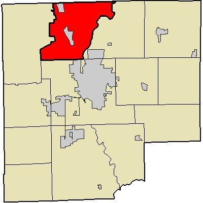 Map highlighting German Township, Bartholomew County, Indiana