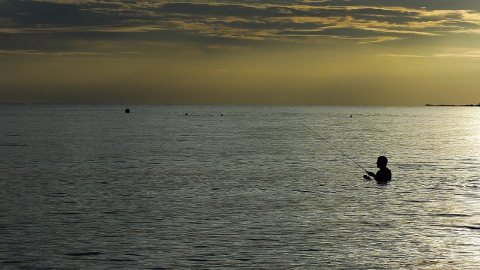 Mexico Beach, FL, USA Fishing in Gulf of Mexico, USA Sunset Florida