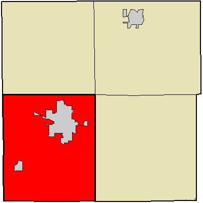 Map highlighting Licking Township, Blackford County, Indiana
