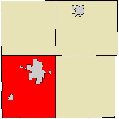 Map highlighting Licking Township, Blackford County, Indiana