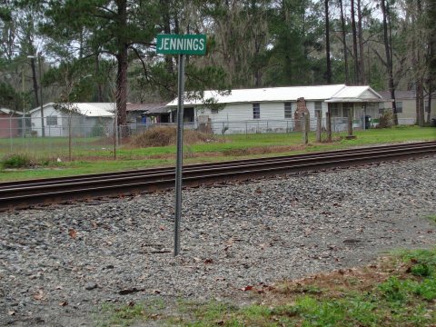 Jennings railroad sign