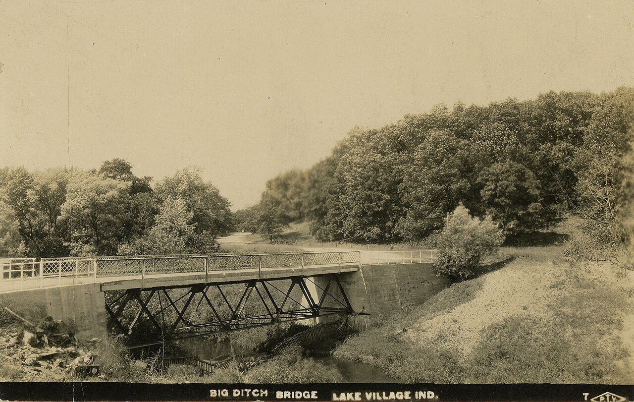 Big Ditch Bridge, circa 1915 - Lake Village, Indiana