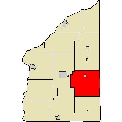 Map highlighting Cain Township, Fountain County, Indiana