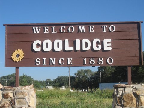 Coolidge, KS, welcome sign IMG 5822