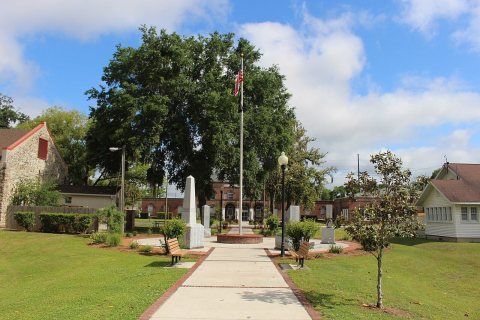 Flagpole and memorials