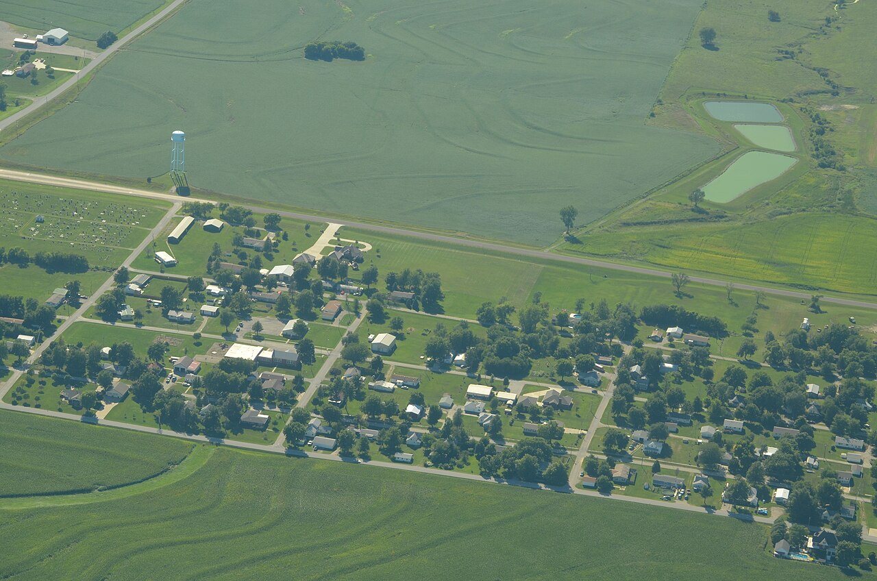 Aerial view of Lancaster, Kansas 9-2-2013