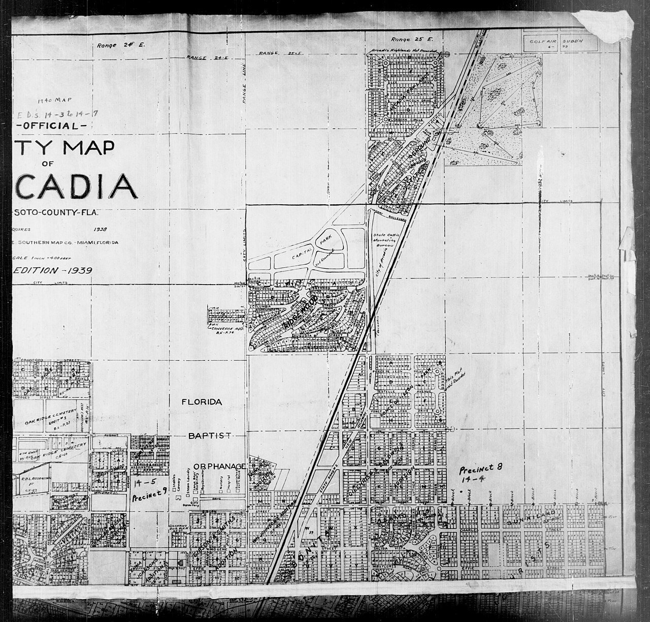 1940 Census Enumeration District Maps - Florida - DeSoto County - Arcadia - ED 14-3, ED 14-4, ED 14-5, ED 14-6, ED 14-7