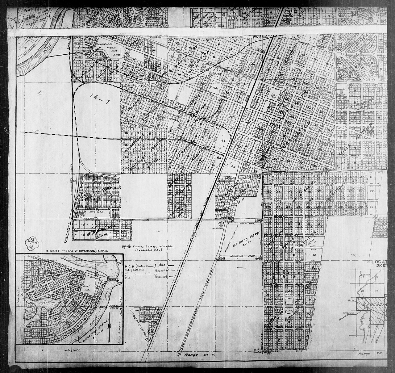1940 Census Enumeration District Maps - Florida - DeSoto County - Arcadia - ED 14-3, ED 14-4, ED 14-5, ED 14-6, ED 14-7