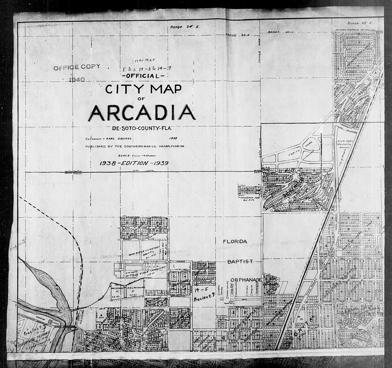 1940 Census Enumeration District Maps - Florida - DeSoto County - Arcadia - ED 14-3, ED 14-4, ED 14-5, ED 14-6, ED 14-7